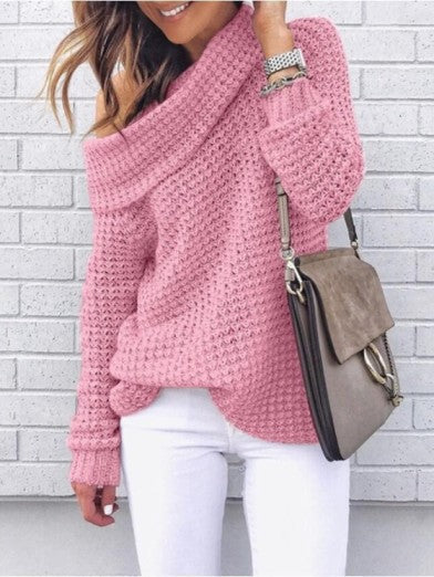 Stylish Off Shoulder Knitted Sweater for Fall