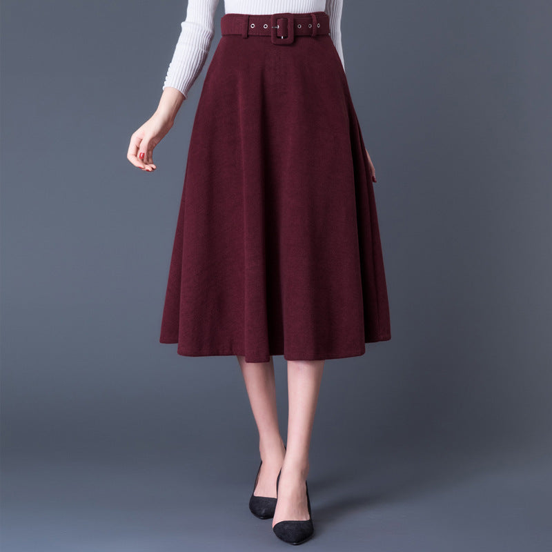 Classic wool blend trapeze skirt