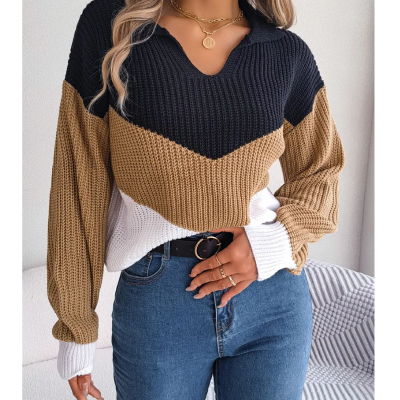 Women's V-Neck Knitted Sweater
