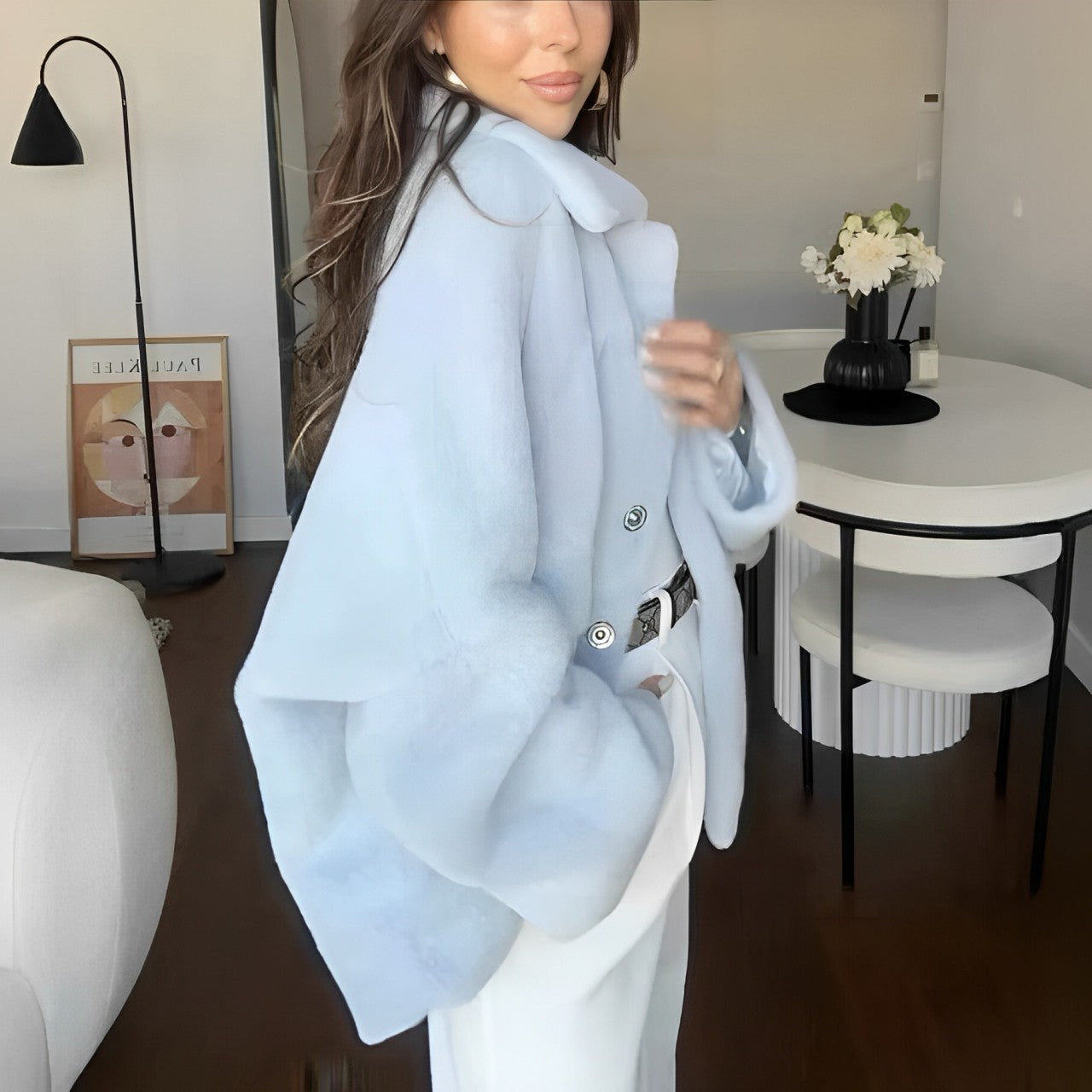 Fluffy loose coat
