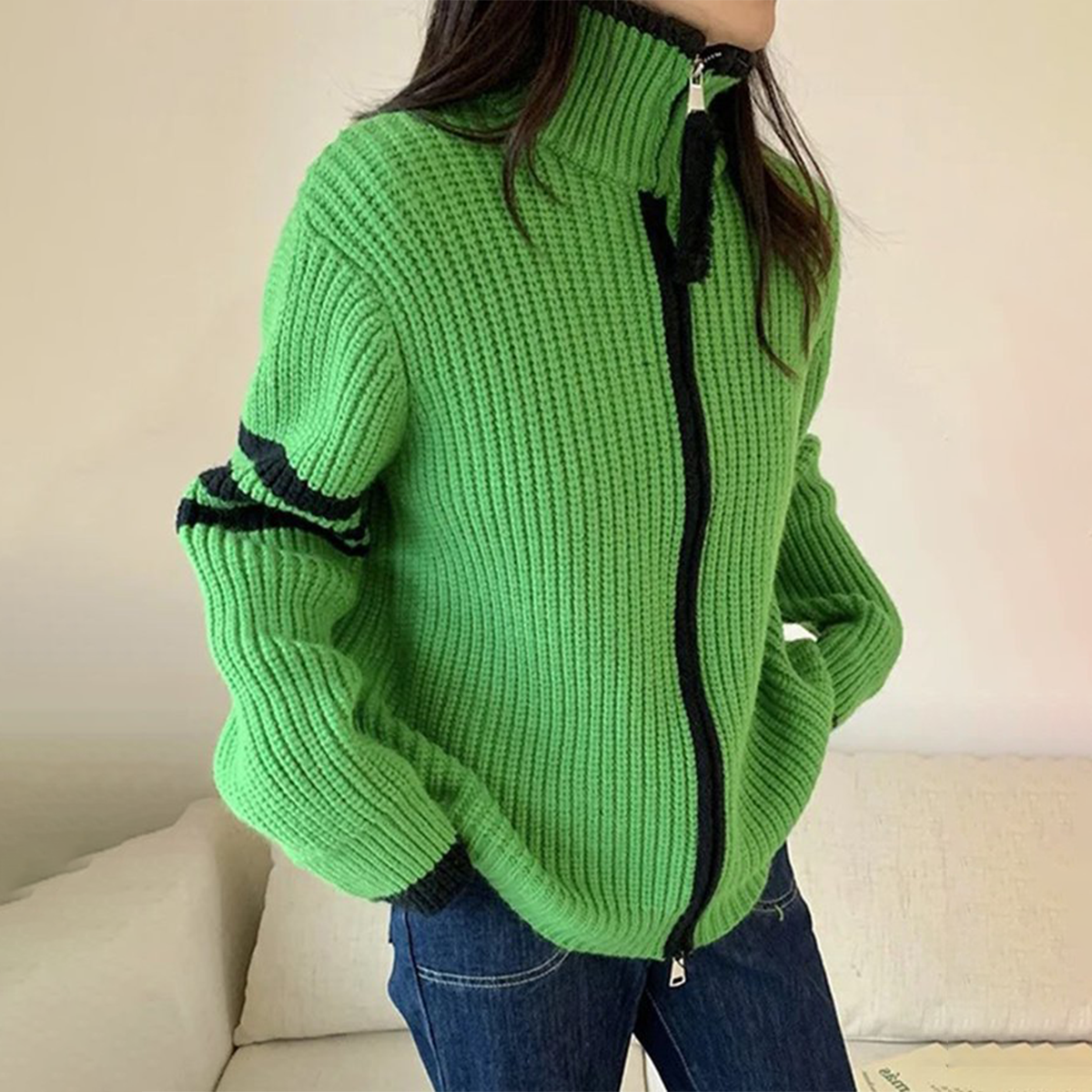 Bright Mock Neck Sweater