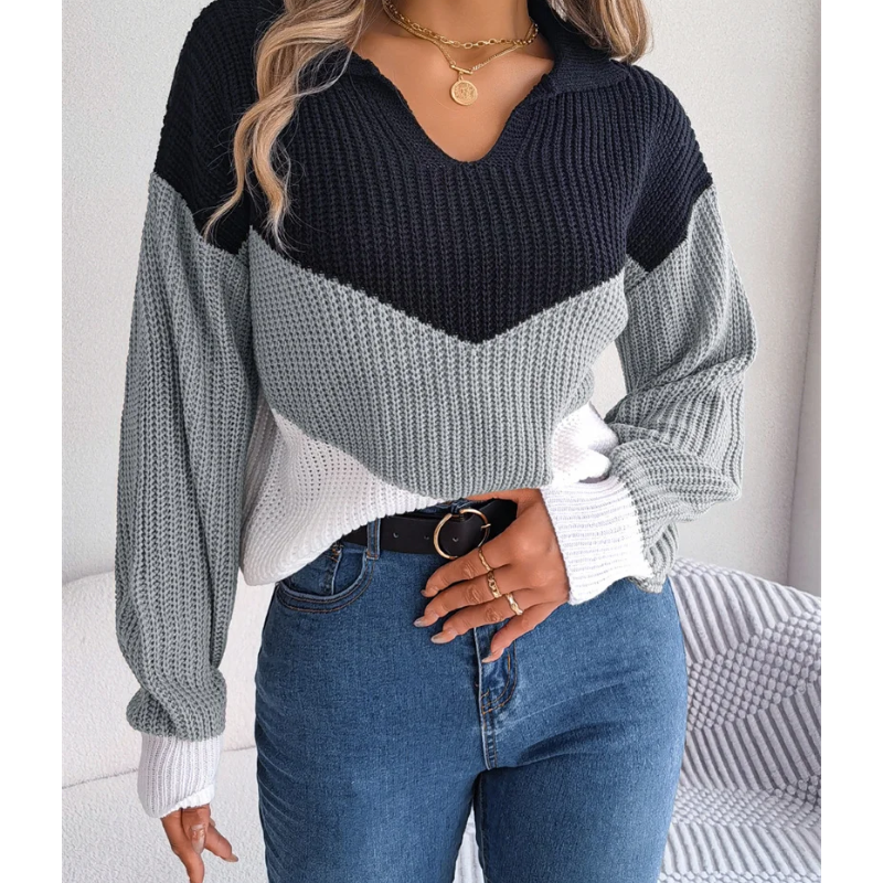 Women's V-Neck Knitted Sweater