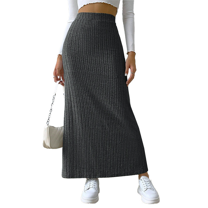 High Elasticity Long Split Sheath Skirt