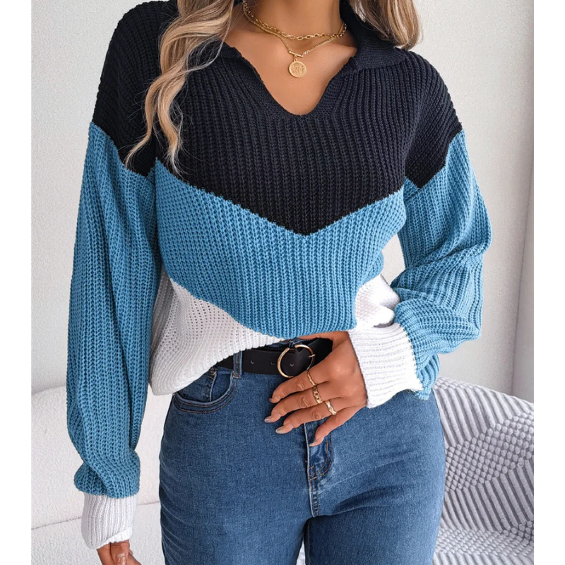 Women's V-Neck Knitted Sweater