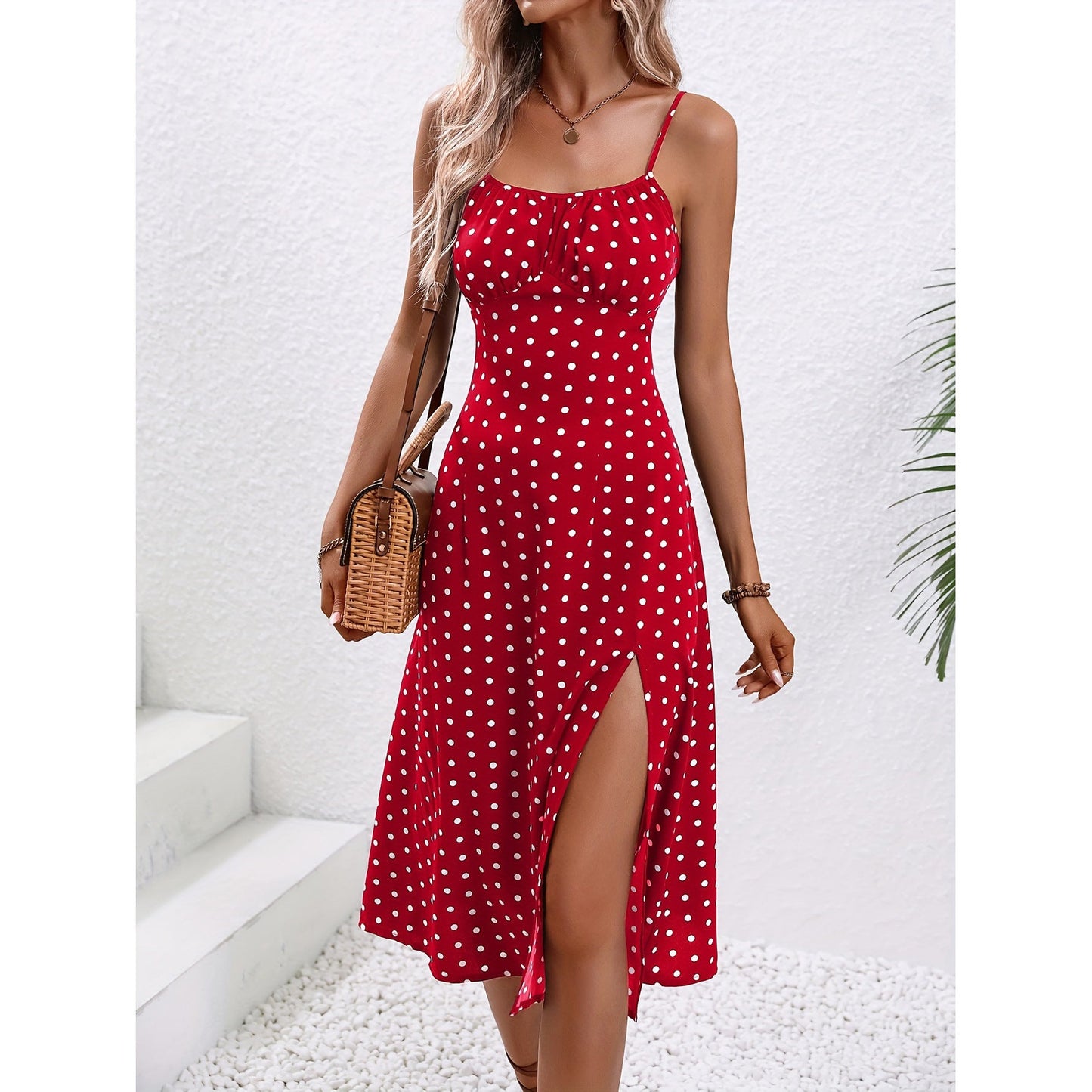 Stylishly Going Out Alluring Polka Dot Dress