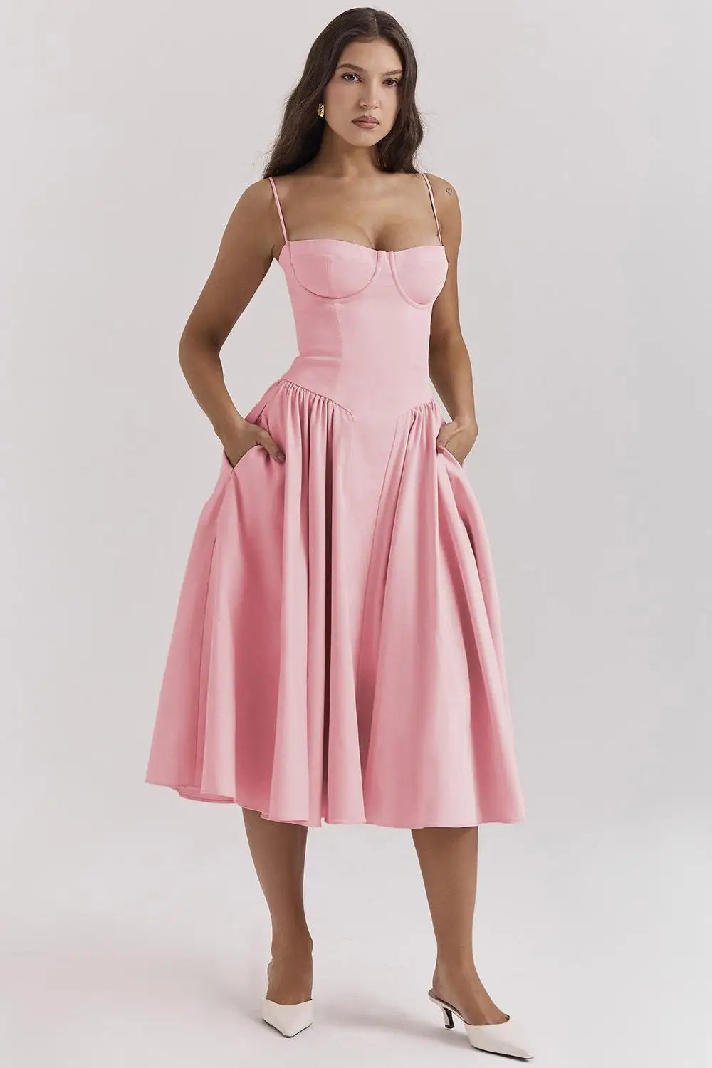 Pleated Strapless Evening Dress - Summer Elegance and Comfort