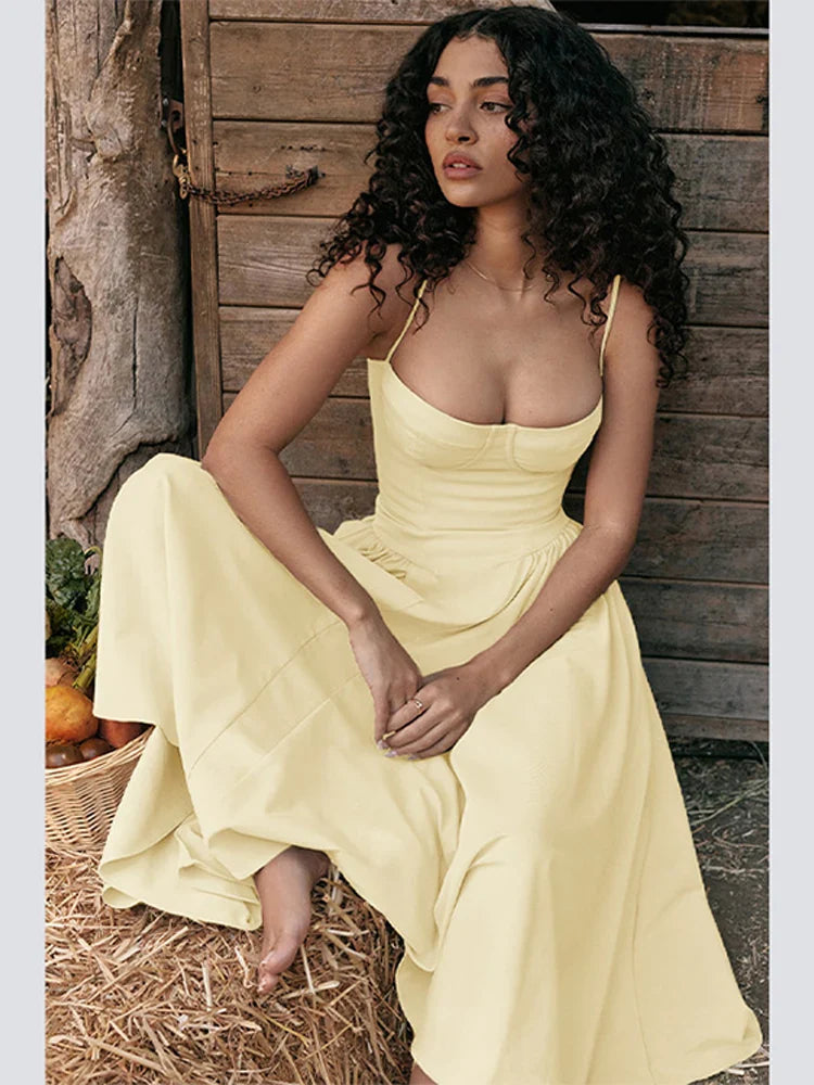 Pleated Strapless Evening Dress - Summer Elegance and Comfort