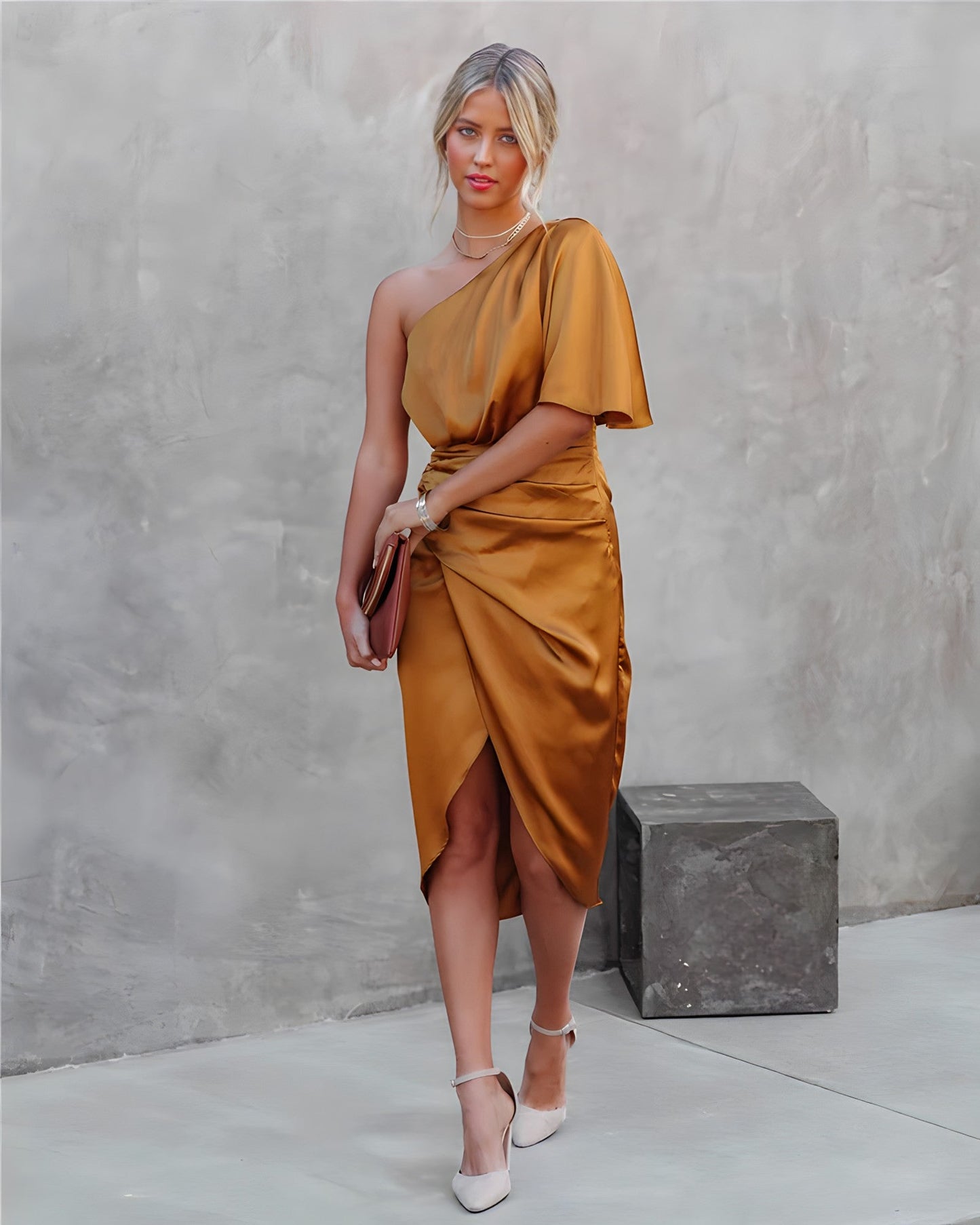 Elegant silk evening dress