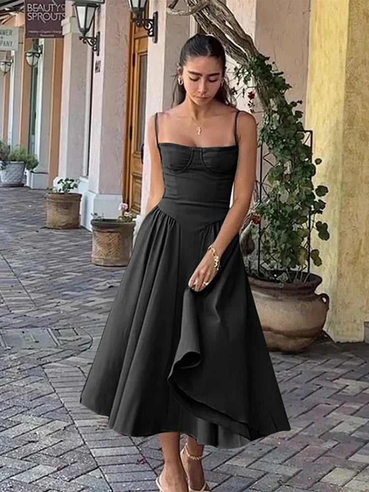 Pleated Strapless Evening Dress - Summer Elegance and Comfort