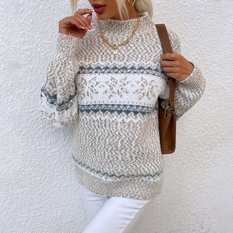 Stylishly Outings Floconneuses Funnel Neck Sweater