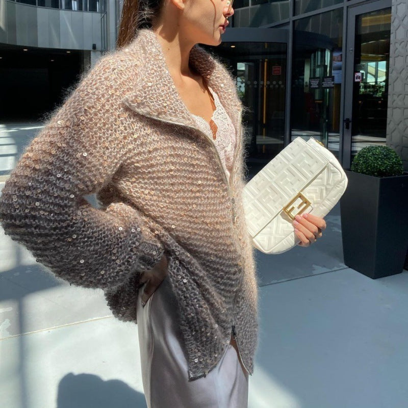 GLORIA | Refined Shiny Style Cardigan