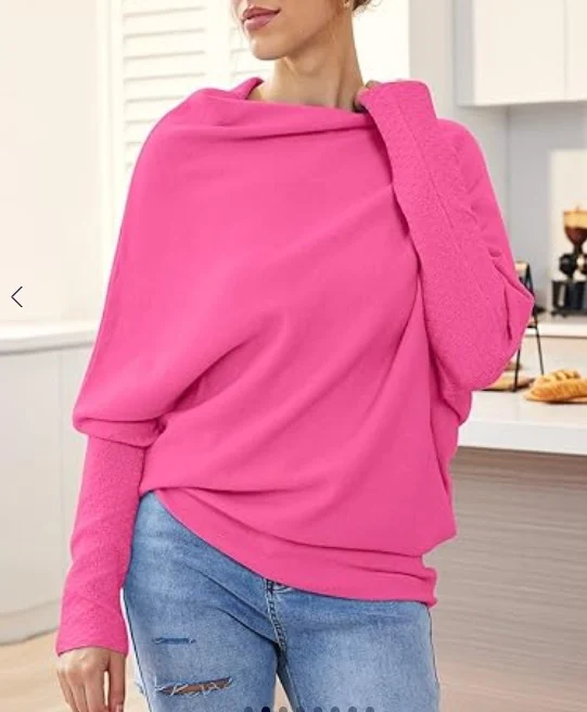 Elegant asymmetrical sweater.