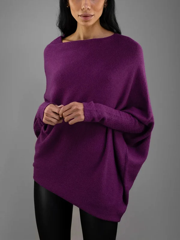 Elegant asymmetrical sweater.