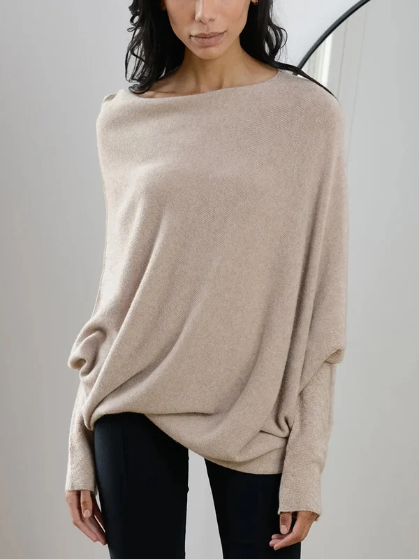 Elegant asymmetrical sweater.