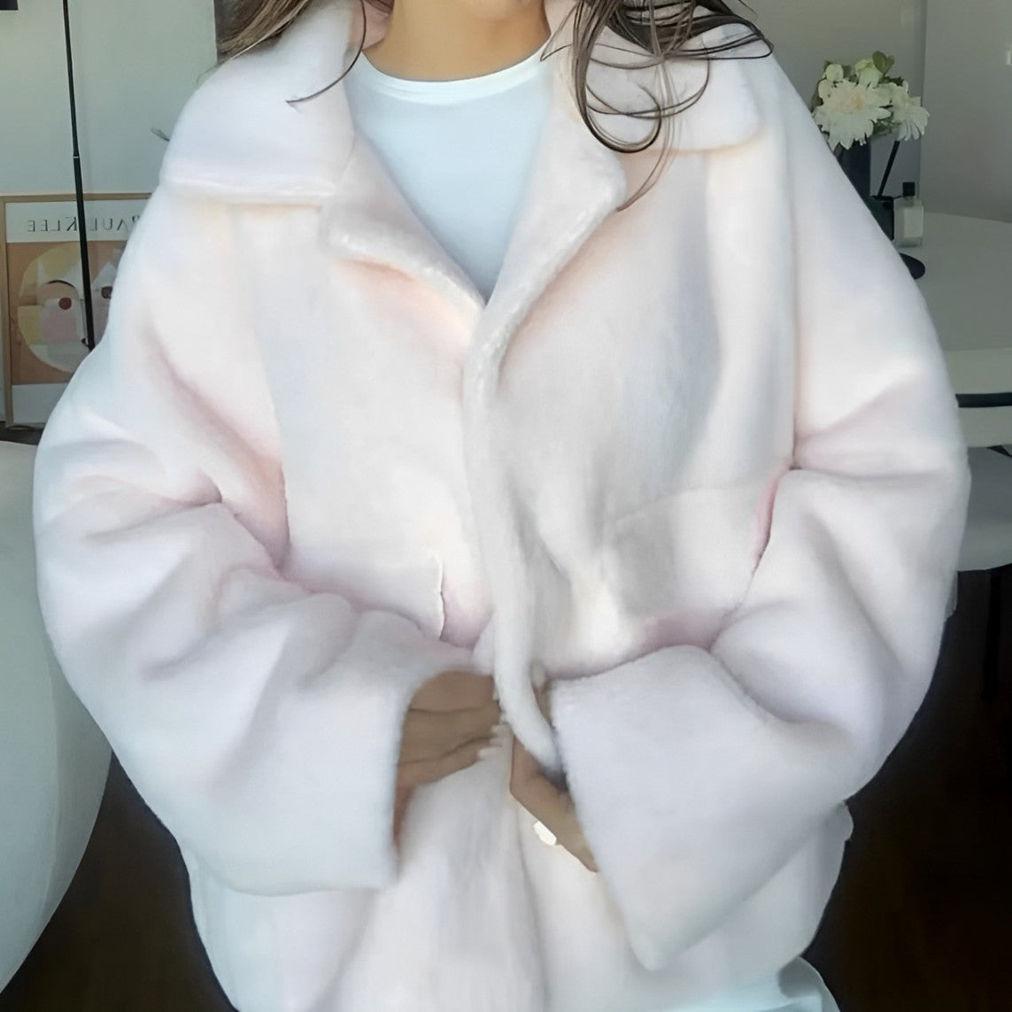 Fluffy loose coat