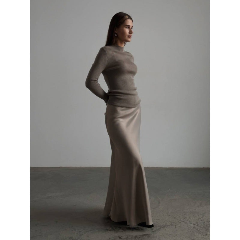 Professional Satin Fishtail Evening Skirt