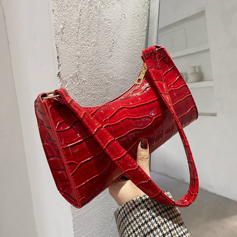 Retro Style Leather Shoulder Bag | Amber