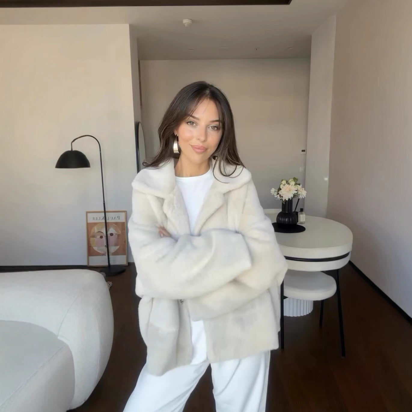 Fluffy loose coat