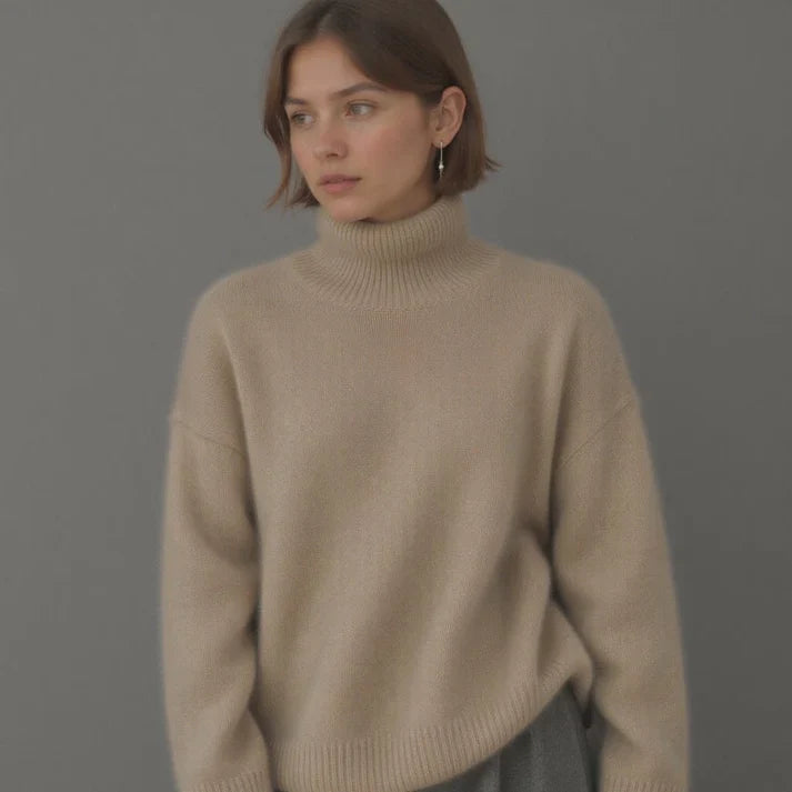 Stylishly Cashmere High Neck Sweater