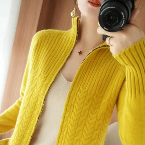 Cardigan | Cashmere cardigan with drawstring
