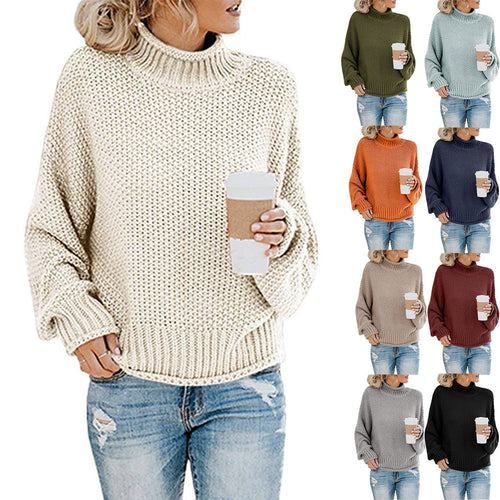 AvoirLaMode™ – Thick Yarn Turtleneck Cardigan