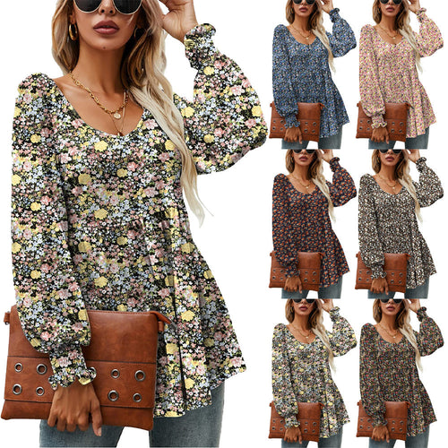 Floral Puff Sleeve Blouse - Romantic Professional Charm