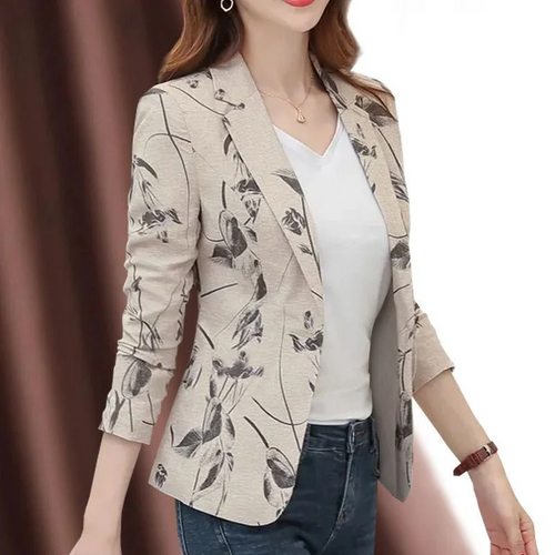 Floral blazer with button closure on the sleeves.