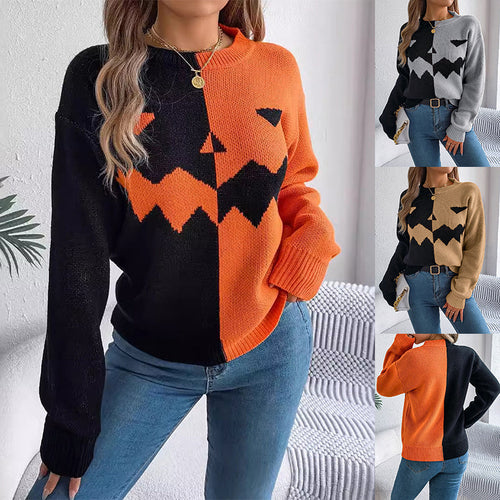AvoirLaMode™ – Two-Tone Knit Long Sleeve Sweater