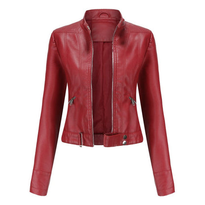 Short leather jacket