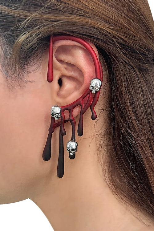 Unique Halloween Lava Retro Burgundy Earrings 