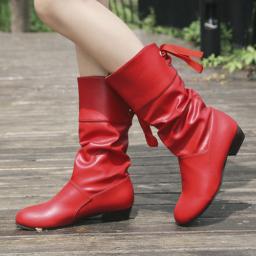 Chunky Heel Mid-Calf Boots | Lara 