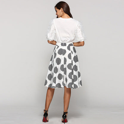 Polka dot midi skirt