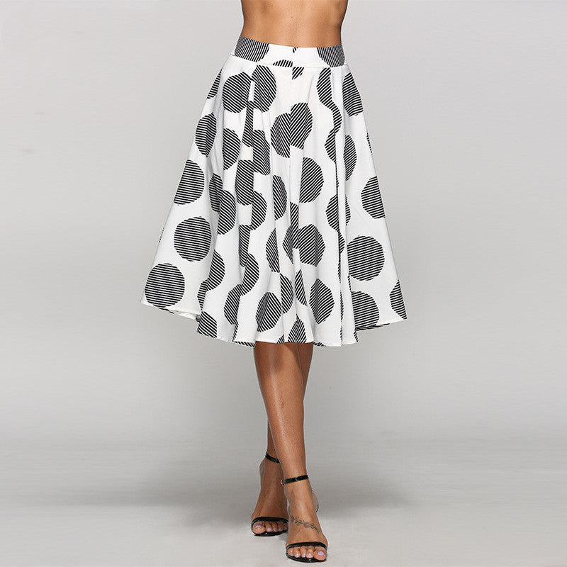 Polka dot midi skirt