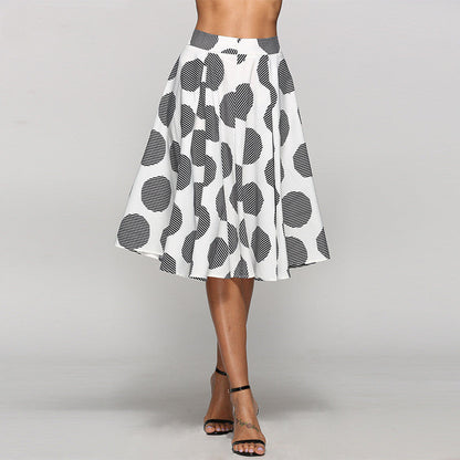 Polka dot midi skirt