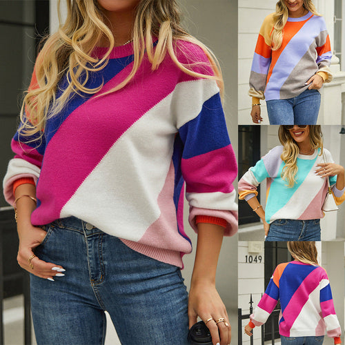 AvoirLaMode™ – Simple Striped Crew Neck Sweater