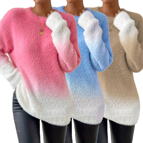 AvoirLaMode™ – Gradient Wool Crew Neck Sweater