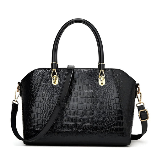 Crocodile leather handbag for women.