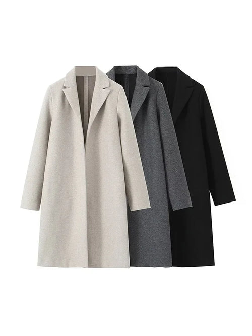 Vintage Open Stitch Long Trench Coat - Casual Chic
