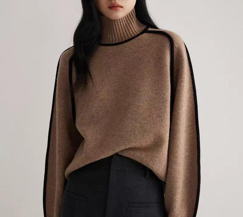 CLAIRE-ELEGANTER ROLLKRAGENPULLOVER