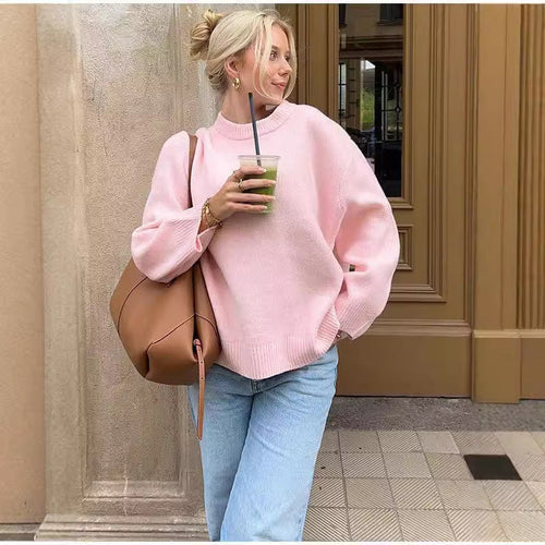 AvoirLaMode™ – Soft Crew Neck Long Sleeve Sweater