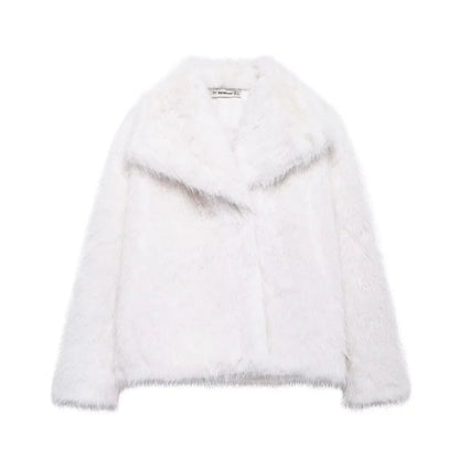 Fluffy faux fur jacket