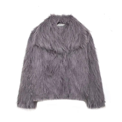 Fluffy faux fur jacket