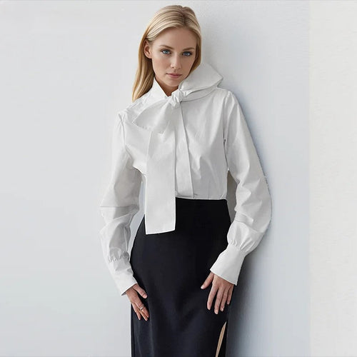 Professional Blouse with Bow - Elegant Office Wear with a Modern Touch