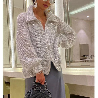 GLORIA | Refined Shiny Style Cardigan