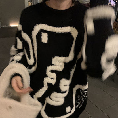 Thick cartoon pattern sweater