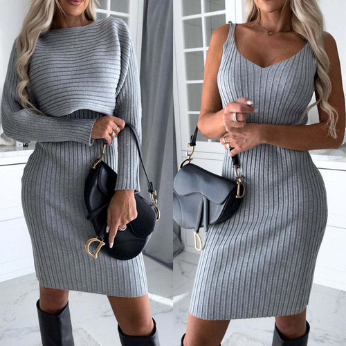 Emma Set-Elegant Fall Winter Top and Slim Skirt