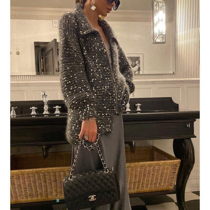 GLORIA | Refined Shiny Style Cardigan